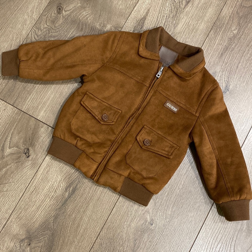 Guess brown full-zip winter jacket size 24 months